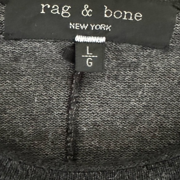 RAG & BONE Merino Wool Linen Cotton Sweater Loose Fit Black Grey Size Large - Picture 4 of 8